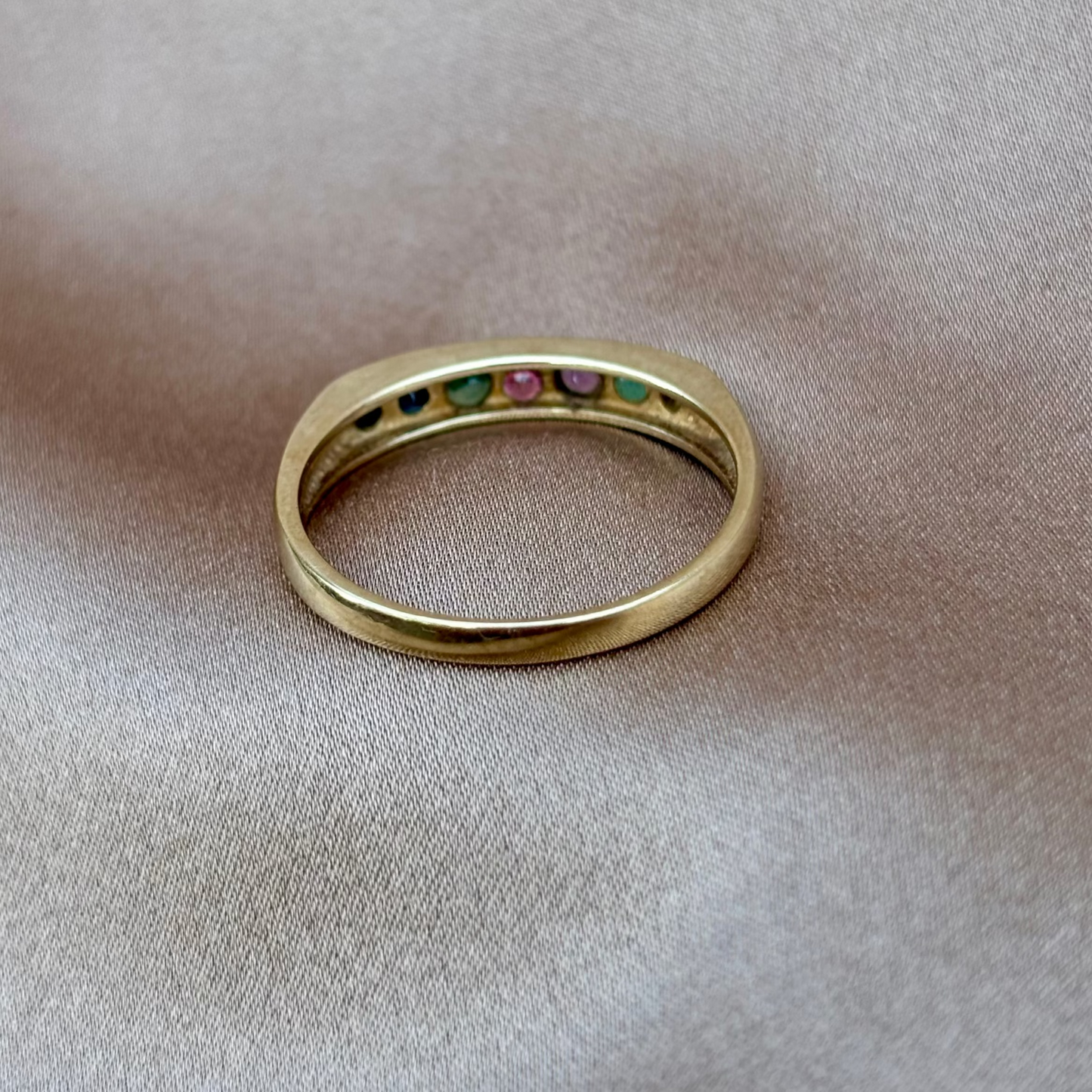 Acrostic Gem Ring 9ct gold