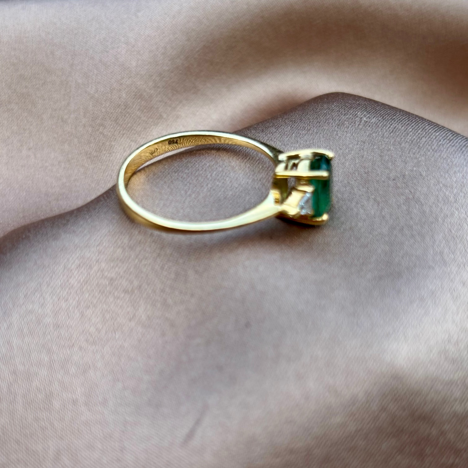 gold tourmaline ring with diamonds 