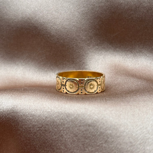 engraved posy wedding band victorian