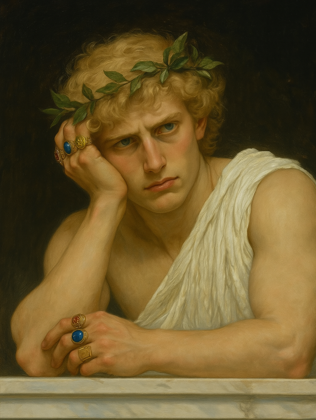 cupids vault roman man with rings in portait
